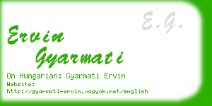 ervin gyarmati business card